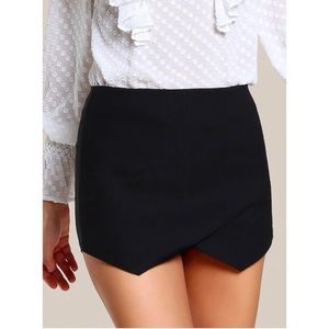 Asymmetrical Zip Back Overlap Skort